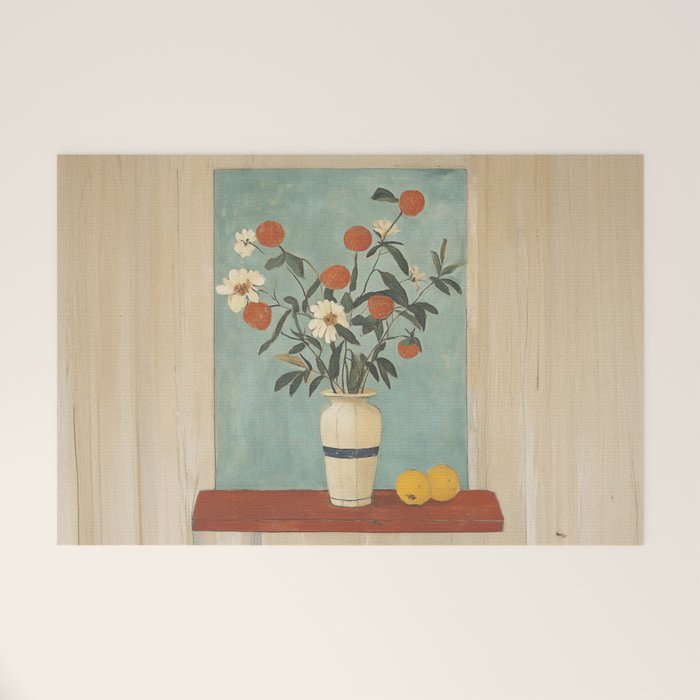 Winter Citrus and Petal Harmony Welcome Mat Gallery Image 1