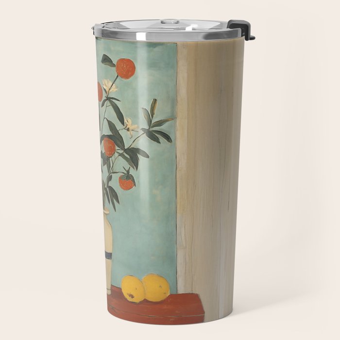 Winter Citrus and Petal Harmony Travel Mug Gallery Image 2