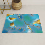 In My Veins, Abstract Marble Gold Texture, Eclectic Painting Resin Bohemian, Contemporary Luxe Chic Luxury Rug Gallery Image 1