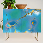 In My Veins, Abstract Marble Gold Texture, Eclectic Painting Resin Bohemian, Contemporary Luxe Chic Luxury Credenza Gallery Image 1