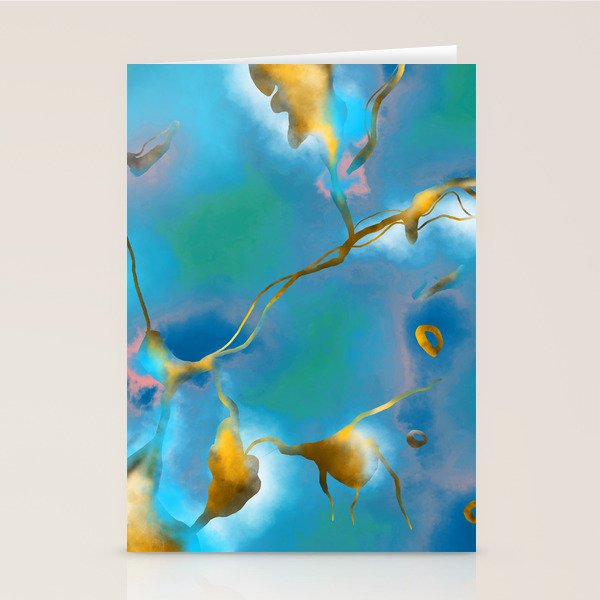 In My Veins, Abstract Marble Gold Texture, Eclectic Painting Resin Bohemian, Contemporary Luxe Chic Luxury Stationery Card Gallery Image 2
