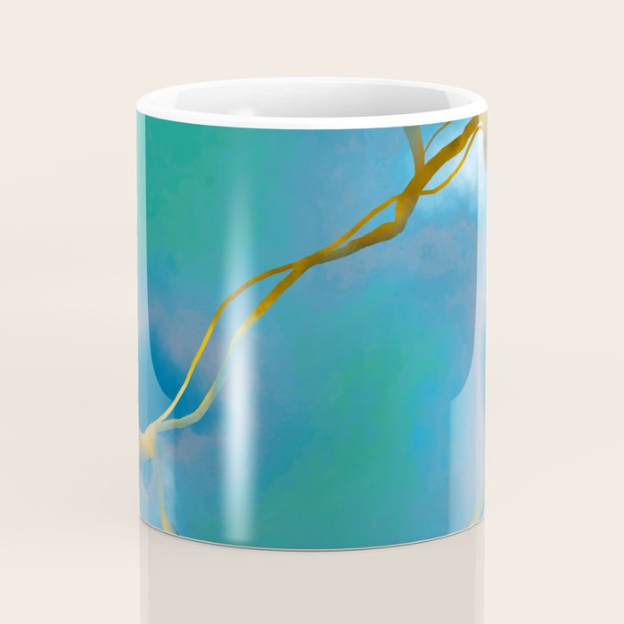 In My Veins, Abstract Marble Gold Texture, Eclectic Painting Resin Bohemian, Contemporary Luxe Chic Luxury Coffee Mug Gallery Image 4