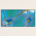 In My Veins, Abstract Marble Gold Texture, Eclectic Painting Resin Bohemian, Contemporary Luxe Chic Luxury Desk Mat Gallery Image 3