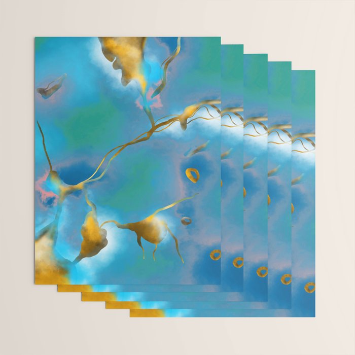 In My Veins, Abstract Marble Gold Texture, Eclectic Painting Resin Bohemian, Contemporary Luxe Chic Luxury Wrapping Paper Gallery Image 3