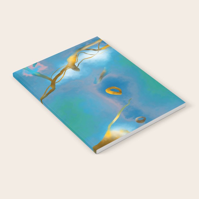 In My Veins, Abstract Marble Gold Texture, Eclectic Painting Resin Bohemian, Contemporary Luxe Chic Luxury Notebook Gallery Image 2