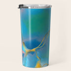 In My Veins, Abstract Marble Gold Texture, Eclectic Painting Resin Bohemian, Contemporary Luxe Chic Luxury Travel Mug Gallery Image 3