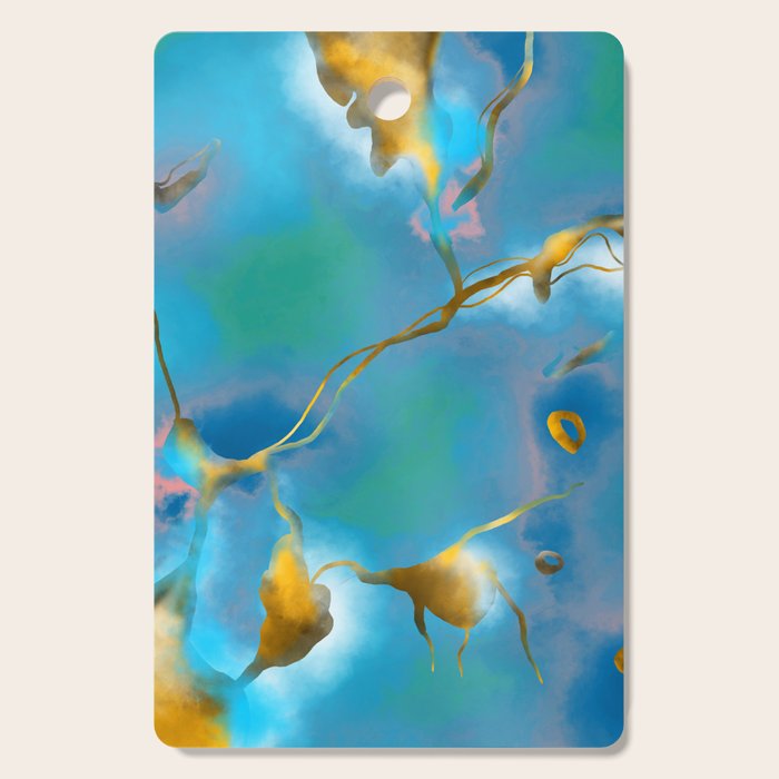 In My Veins, Abstract Marble Gold Texture, Eclectic Painting Resin Bohemian, Contemporary Luxe Chic Luxury Cutting Board Gallery Image 1