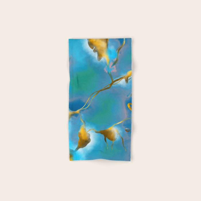 In My Veins, Abstract Marble Gold Texture, Eclectic Painting Resin Bohemian, Contemporary Luxe Chic Luxury Bath Towel Gallery Image 1
