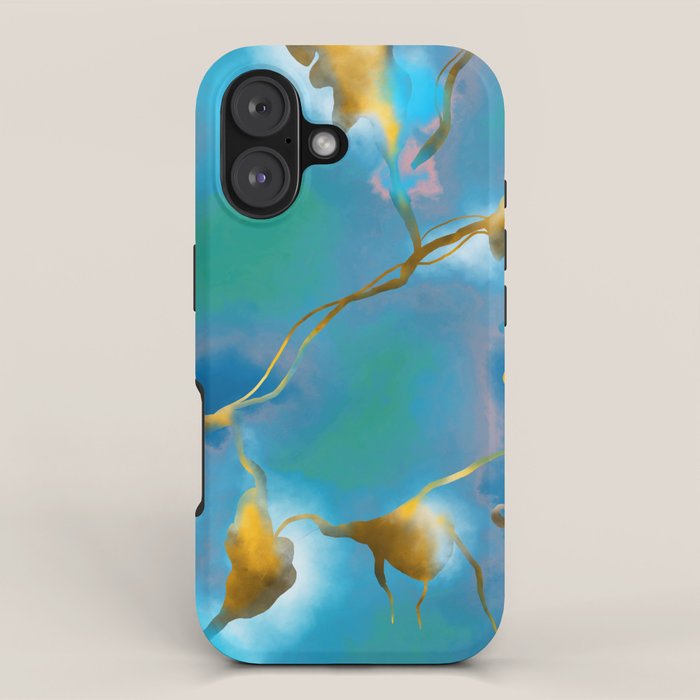 In My Veins, Abstract Marble Gold Texture, Eclectic Painting Resin Bohemian, Contemporary Luxe Chic Luxury iPhone Case Gallery Image 1