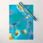In My Veins, Abstract Marble Gold Texture, Eclectic Painting Resin Bohemian, Contemporary Luxe Chic Luxury Wrapping Paper Gallery Image 1