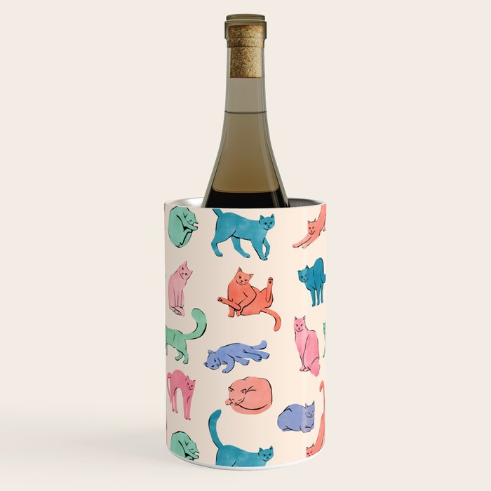 Pastel Cats Wine Chiller Gallery Image 1