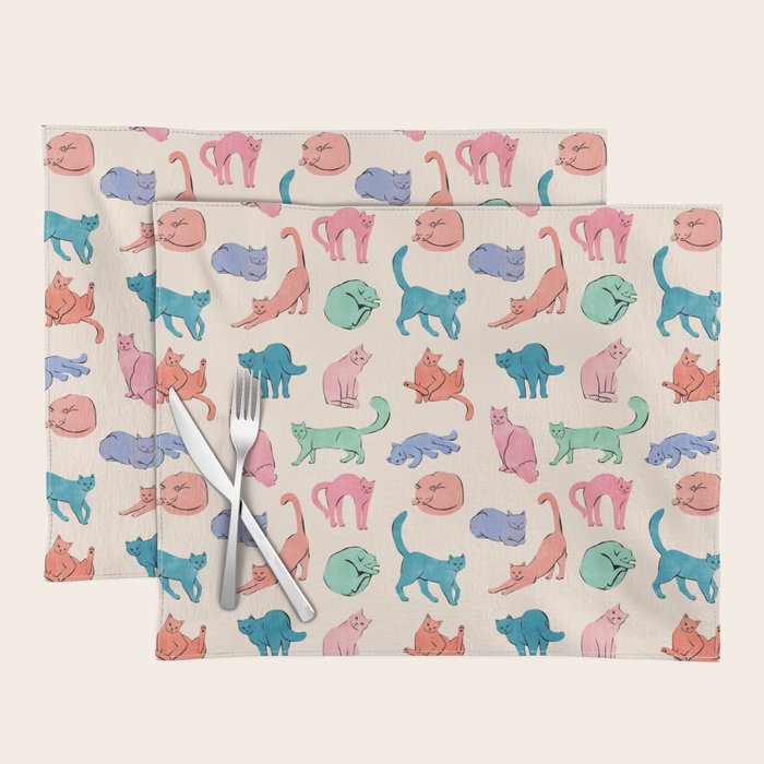 Pastel Cats Placemat Gallery Image 1