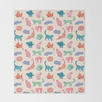 Pastel Cats Throw Blanket Gallery Image 2