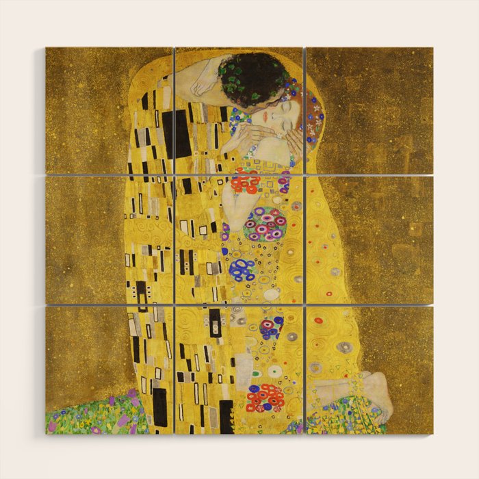 The Kiss - Gustav Klimt, 1907 Wood Wall Art Gallery Image 1