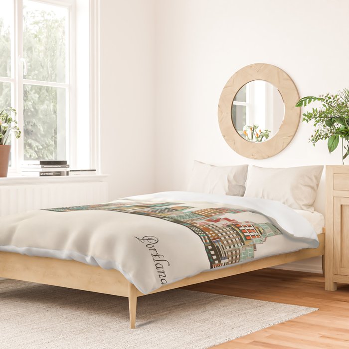 portland oregon skyline Duvet Cover Gallery Image 2