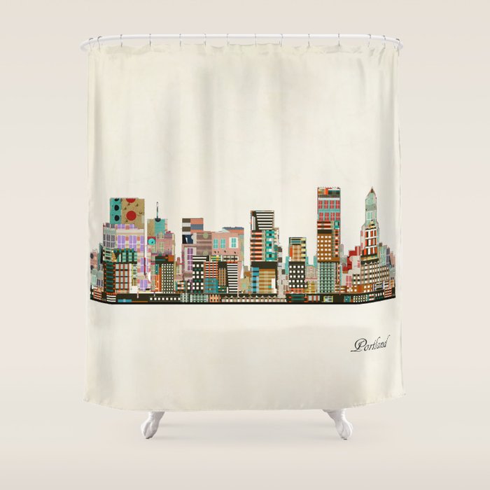 portland oregon skyline Shower Curtain Gallery Image 1
