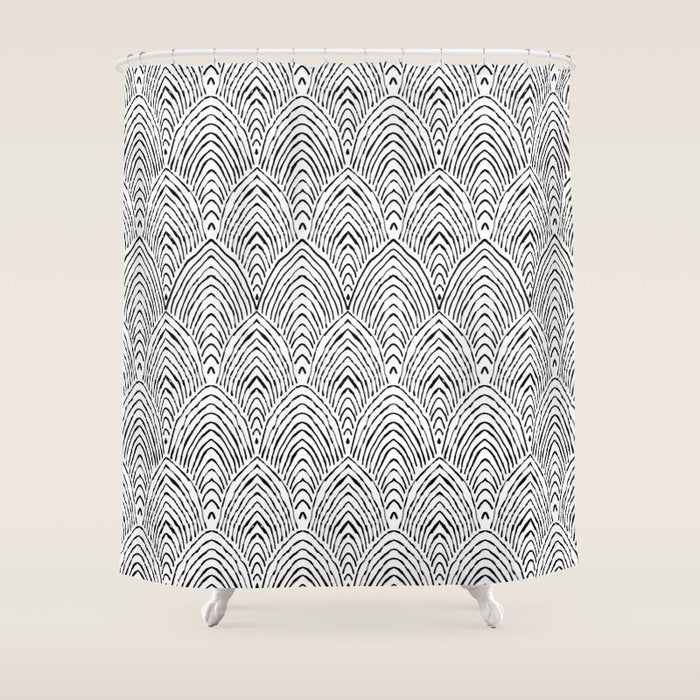 hand drawn deco Shower Curtain Gallery Image 1