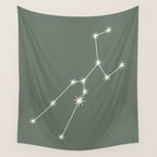 Taurus Zodiac Star Constellation Line Art Sage Wall Tapestry Gallery Image 4