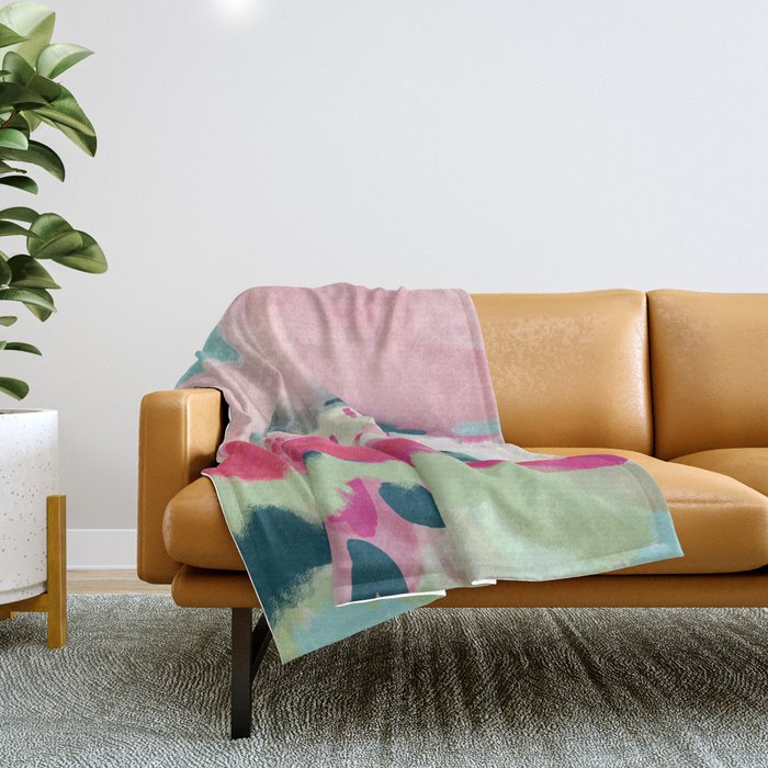 spring dream landscape Throw Blanket Gallery Image 1
