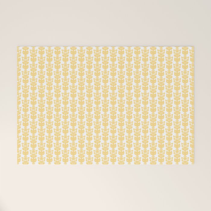 English Country Cottage Petite Willoughby Pattern in Warm Butter Yellow Welcome Mat Gallery Image 1