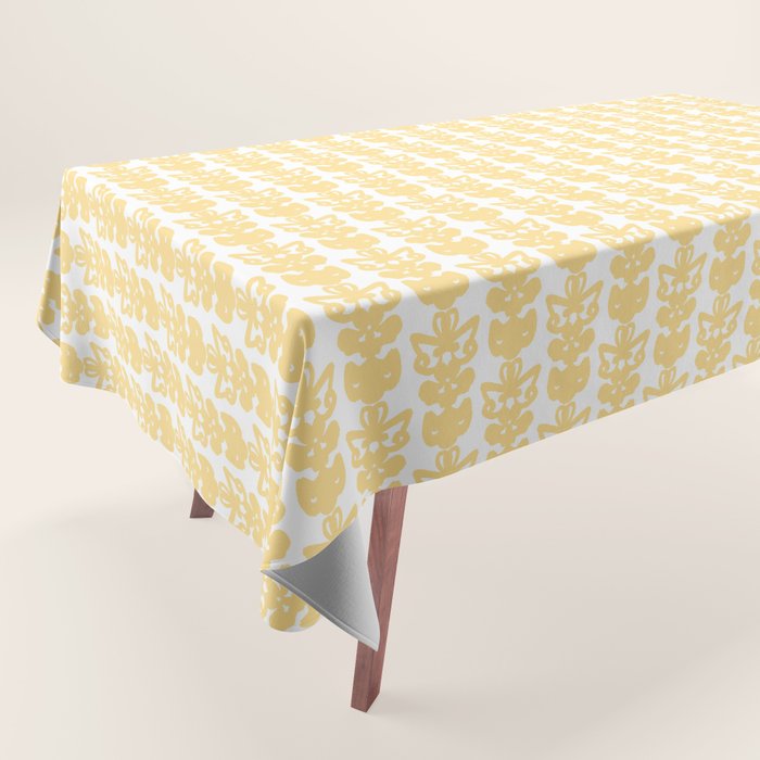 English Country Cottage Petite Willoughby Pattern in Warm Butter Yellow Tablecloth Gallery Image 1