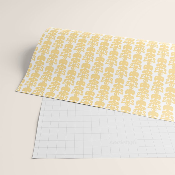 English Country Cottage Petite Willoughby Pattern in Warm Butter Yellow Wrapping Paper Gallery Image 2