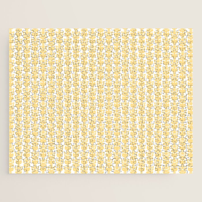 English Country Cottage Petite Willoughby Pattern in Warm Butter Yellow Jigsaw Puzzle Gallery Image 1