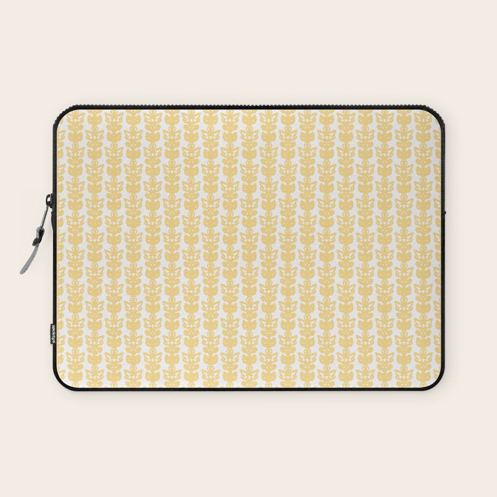 English Country Cottage Petite Willoughby Pattern in Warm Butter Yellow Laptop Sleeve Gallery Image 1