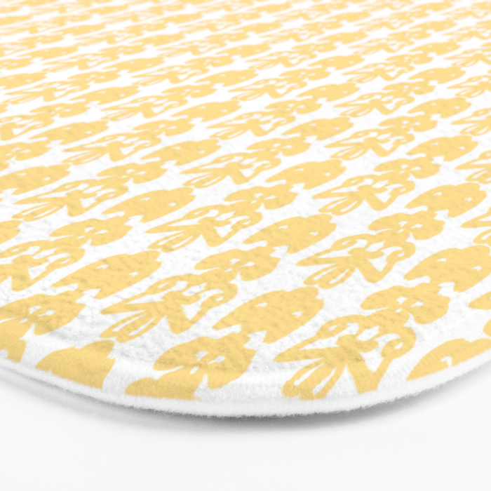 English Country Cottage Petite Willoughby Pattern in Warm Butter Yellow Bath Mat Gallery Image 3