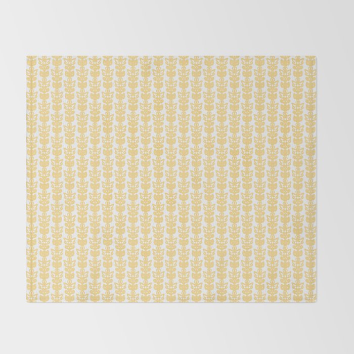 English Country Cottage Petite Willoughby Pattern in Warm Butter Yellow Throw Blanket Gallery Image 2