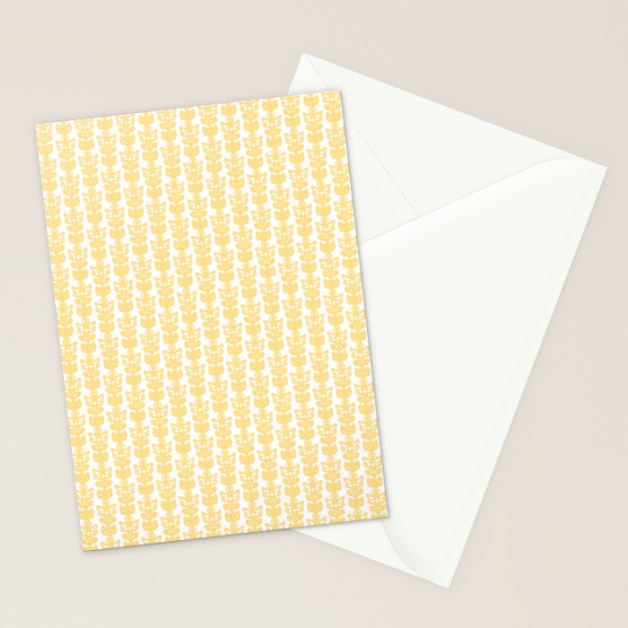 English Country Cottage Petite Willoughby Pattern in Warm Butter Yellow Stationery Card Gallery Image 2