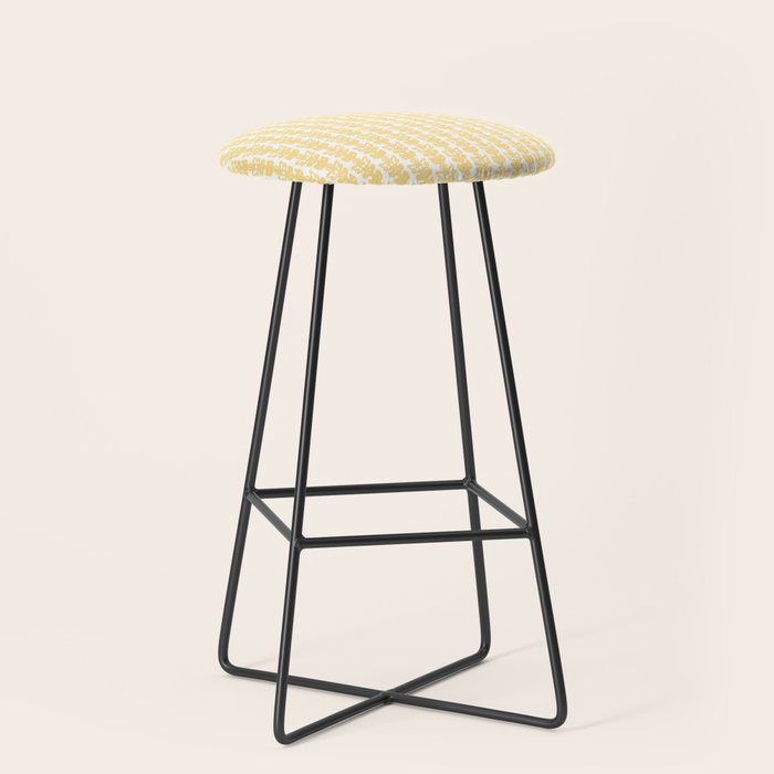 English Country Cottage Petite Willoughby Pattern in Warm Butter Yellow Stool Gallery Image 1