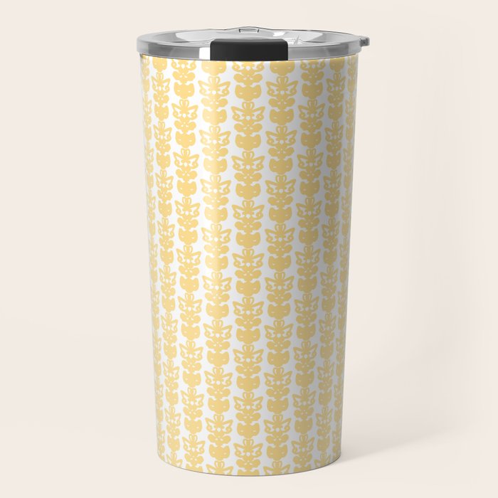 English Country Cottage Petite Willoughby Pattern in Warm Butter Yellow Travel Mug Gallery Image 1
