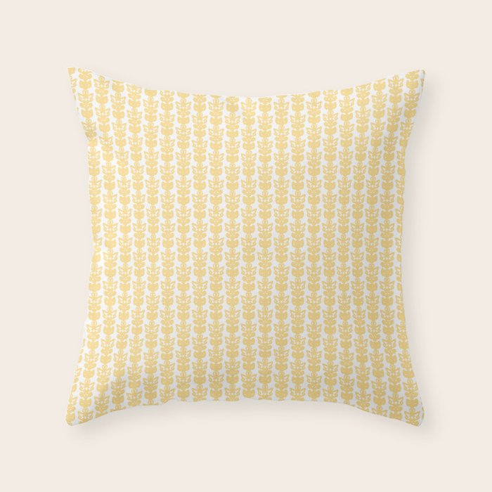 English Country Cottage Petite Willoughby Pattern in Warm Butter Yellow Throw Pillow Gallery Image 6