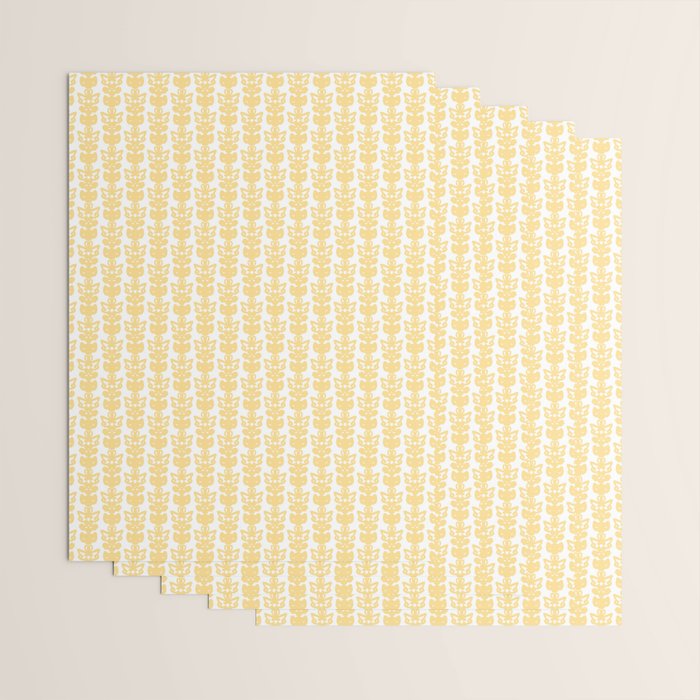 English Country Cottage Petite Willoughby Pattern in Warm Butter Yellow Wrapping Paper Gallery Image 3