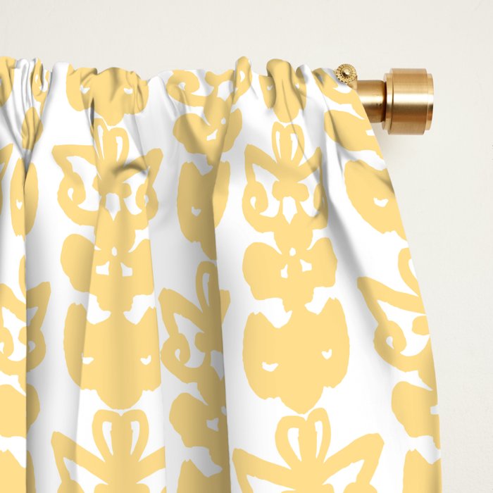 English Country Cottage Petite Willoughby Pattern in Warm Butter Yellow Window Curtain Gallery Image 2