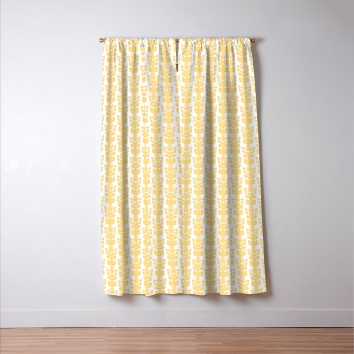 English Country Cottage Petite Willoughby Pattern in Warm Butter Yellow Window Curtain Gallery Image 3