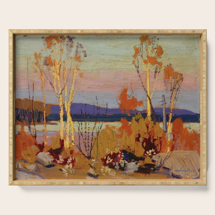 Tom Thomson Birches 1916 Canadian Landscape Artist Serving Tray Gallery Image 1