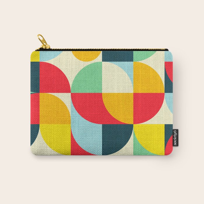 Mid Century Bauhaus Geometric Pattern Carry All Pouch Gallery Image 1