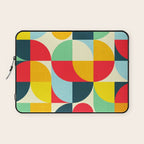 Mid Century Bauhaus Geometric Pattern Laptop Sleeve Gallery Image 1