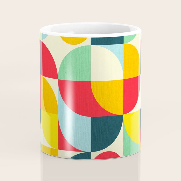 Mid Century Bauhaus Geometric Pattern Coffee Mug Gallery Image 4