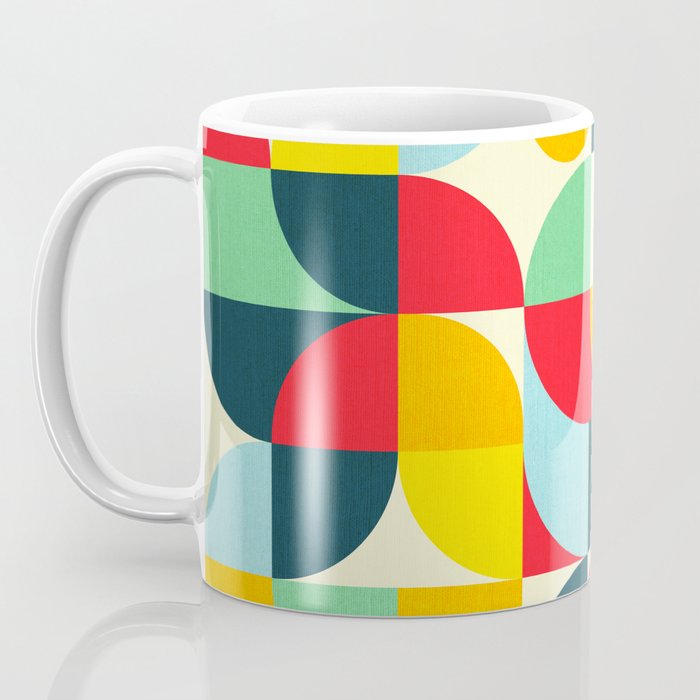 Mid Century Bauhaus Geometric Pattern Coffee Mug Gallery Image 3