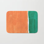 Emerald Green Tan Rothko Inspired Colourfield Squares Minimal Minimalist Mid Century Style by Ejaaz Haniff Bath Mat Gallery Image 1