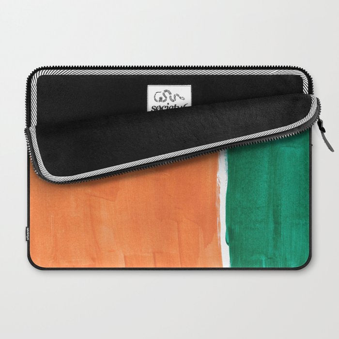 Emerald Green Tan Rothko Inspired Colourfield Squares Minimal Minimalist Mid Century Style by Ejaaz Haniff Laptop Sleeve Gallery Image 2