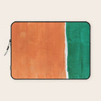 Emerald Green Tan Rothko Inspired Colourfield Squares Minimal Minimalist Mid Century Style by Ejaaz Haniff Laptop Sleeve Gallery Image 1