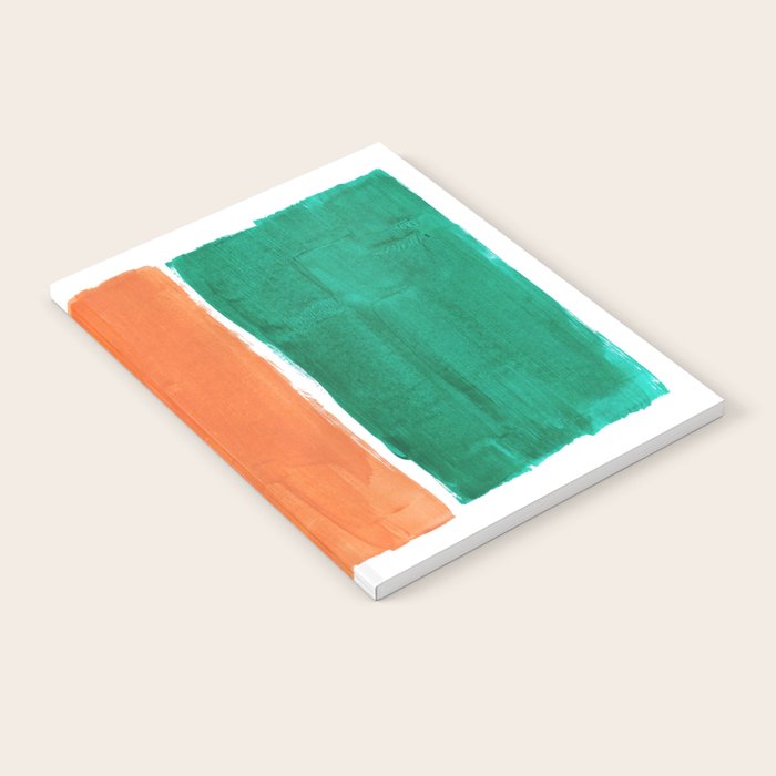 Emerald Green Tan Rothko Inspired Colourfield Squares Minimal Minimalist Mid Century Style by Ejaaz Haniff Notebook Gallery Image 1