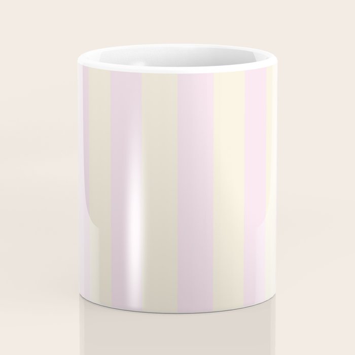 Stripes of Light Pink and Cream Coffee Mug Gallery Image 4