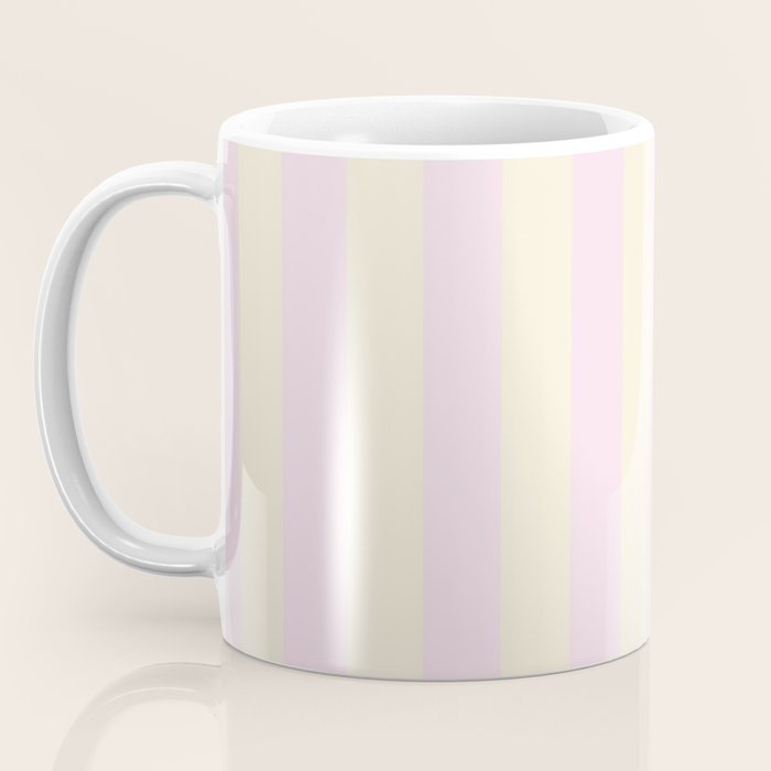 Stripes of Light Pink and Cream Coffee Mug Gallery Image 3