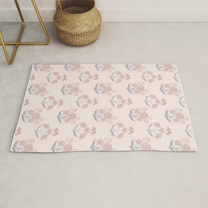 Dusty Rose Classic Floral Rug Gallery Image 1