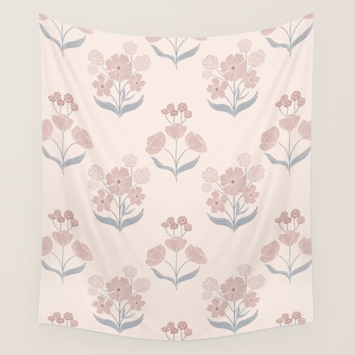Dusty Rose Classic Floral Wall Tapestry Gallery Image 4